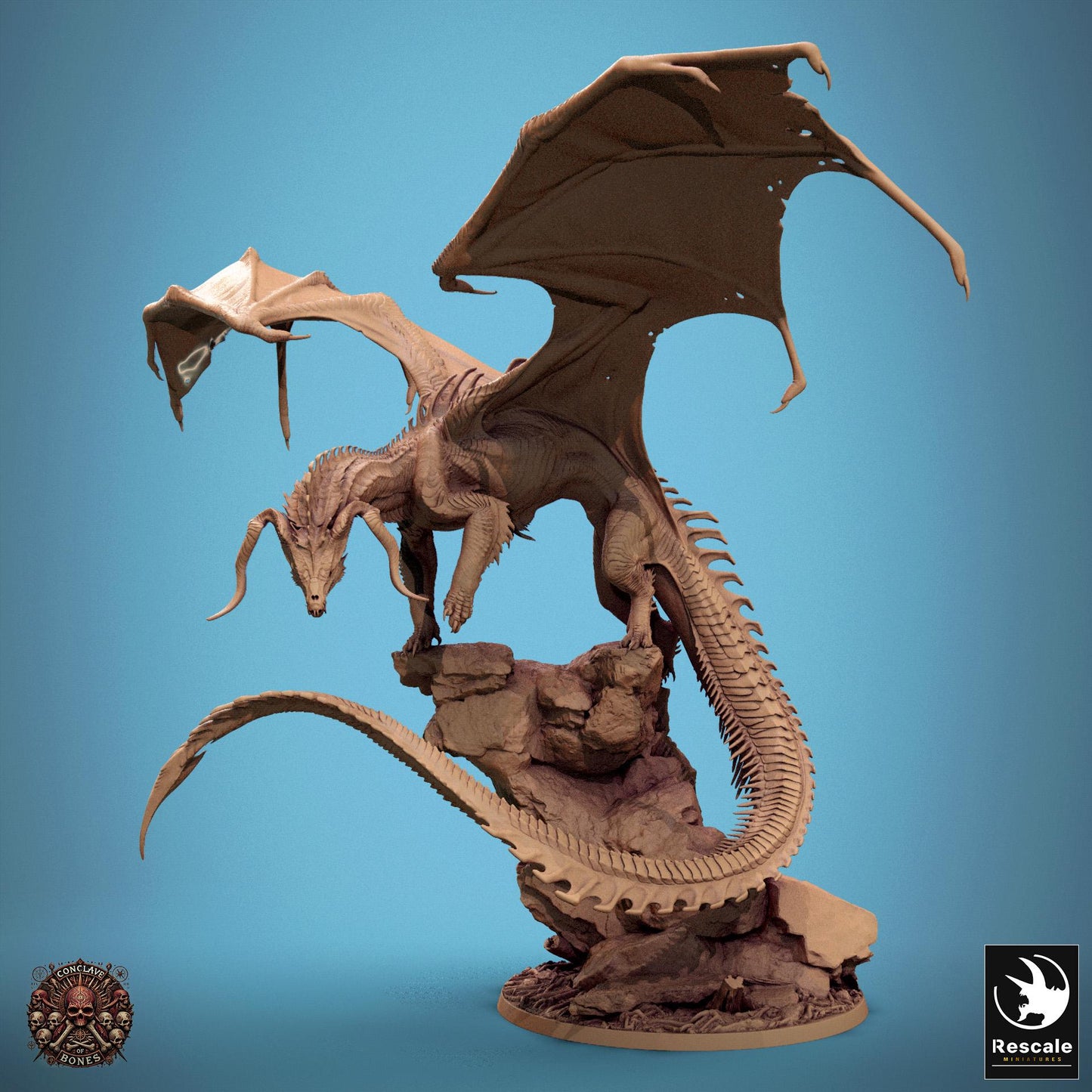 Black Dragon Pack, Chromatic Monster | TABLETOP SCALE | D&D TTRPG Dragon Miniature | Rescale Miniatures