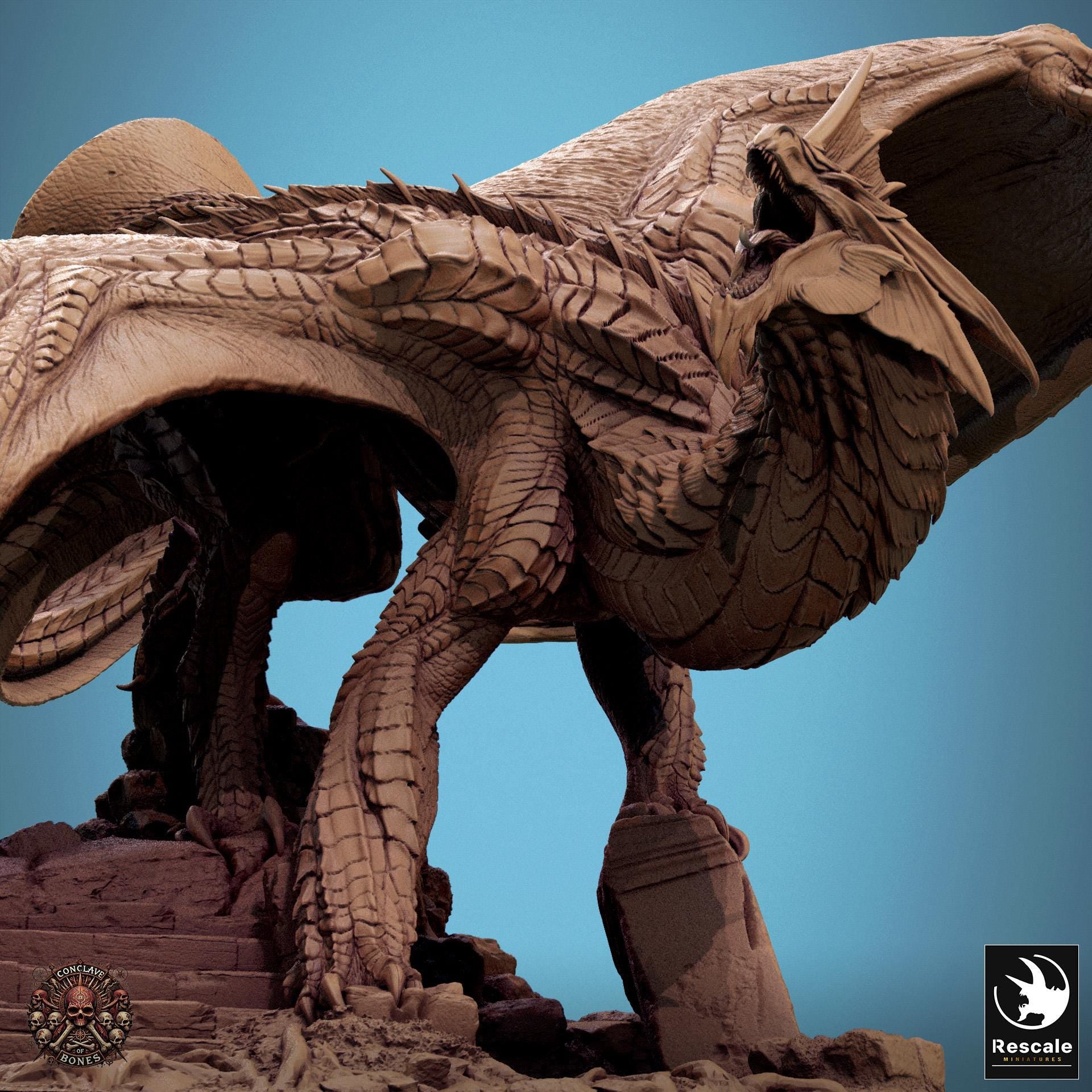 Silver Dragon Pack, Metallic Monster | TABLETOP SCALE | D&D TTRPG Dragon Miniature | Rescale Miniatures