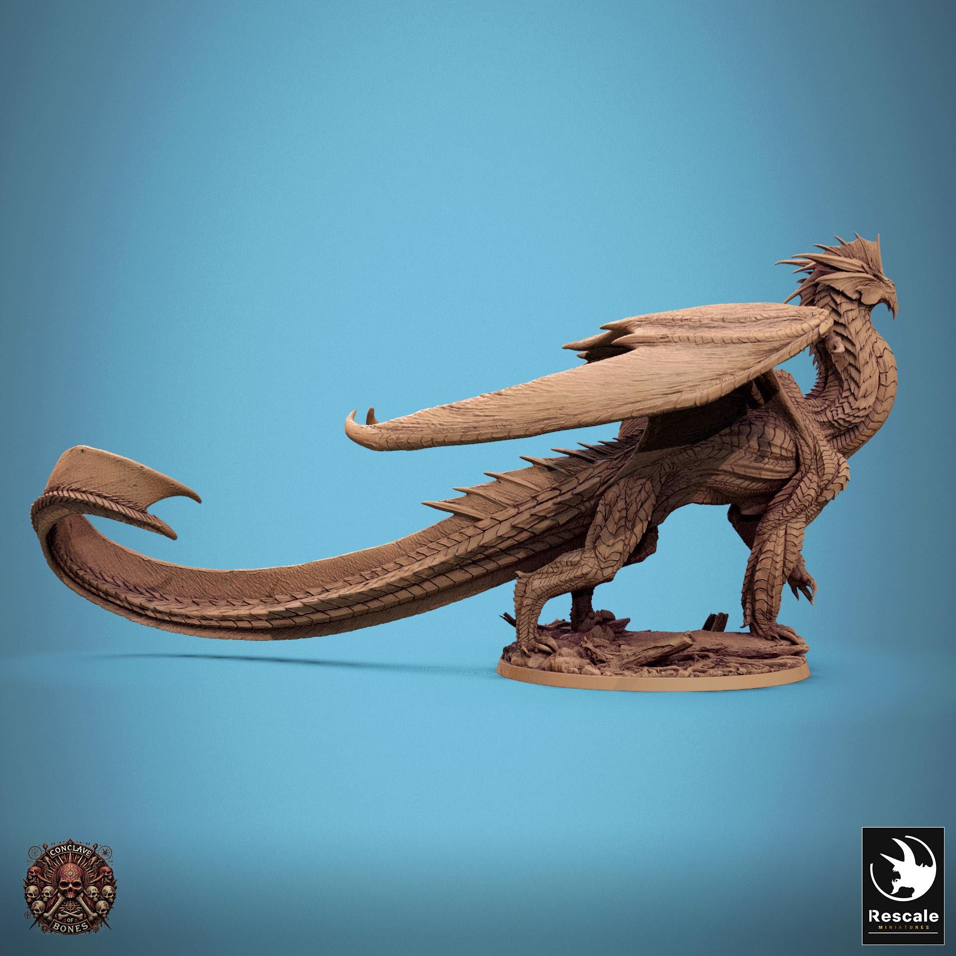 Silver Dragon Pack, Metallic Monster | TABLETOP SCALE | D&D TTRPG Dragon Miniature | Rescale Miniatures