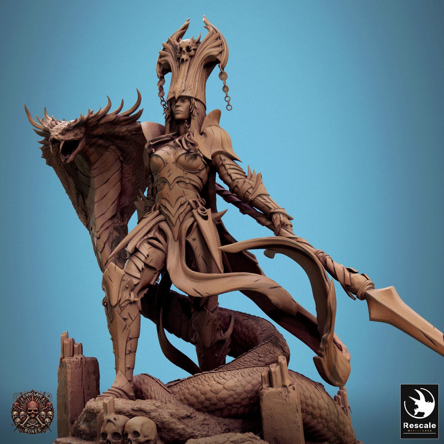 Queen Sanake, Undead Wraith Queen | TABLETOP SCALE | TTRPG D&D Monster Miniature | Rescale Miniatures