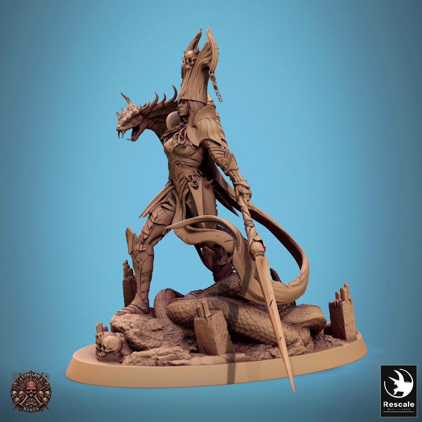 Queen Sanake, Undead Wraith Queen | TABLETOP SCALE | TTRPG D&D Monster Miniature | Rescale Miniatures