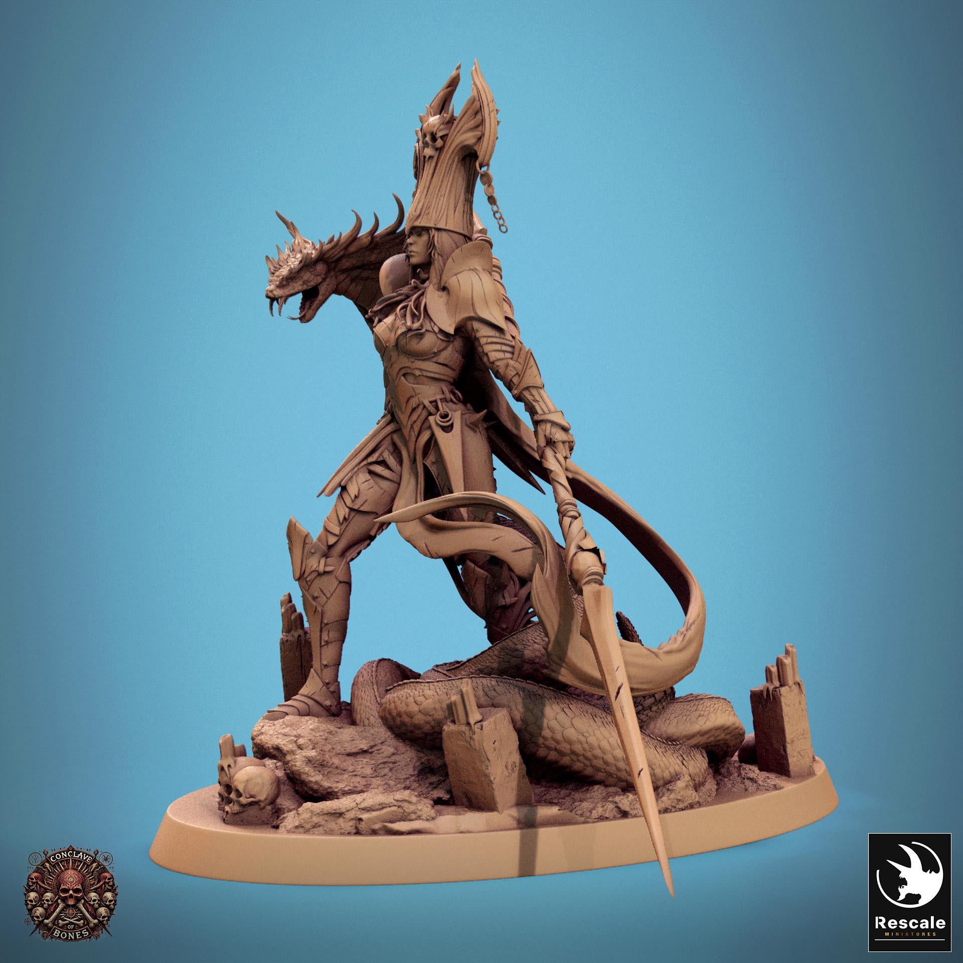 Queen Sanake, Undead Wraith Queen | TABLETOP SCALE | TTRPG D&D Monster Miniature | Rescale Miniatures
