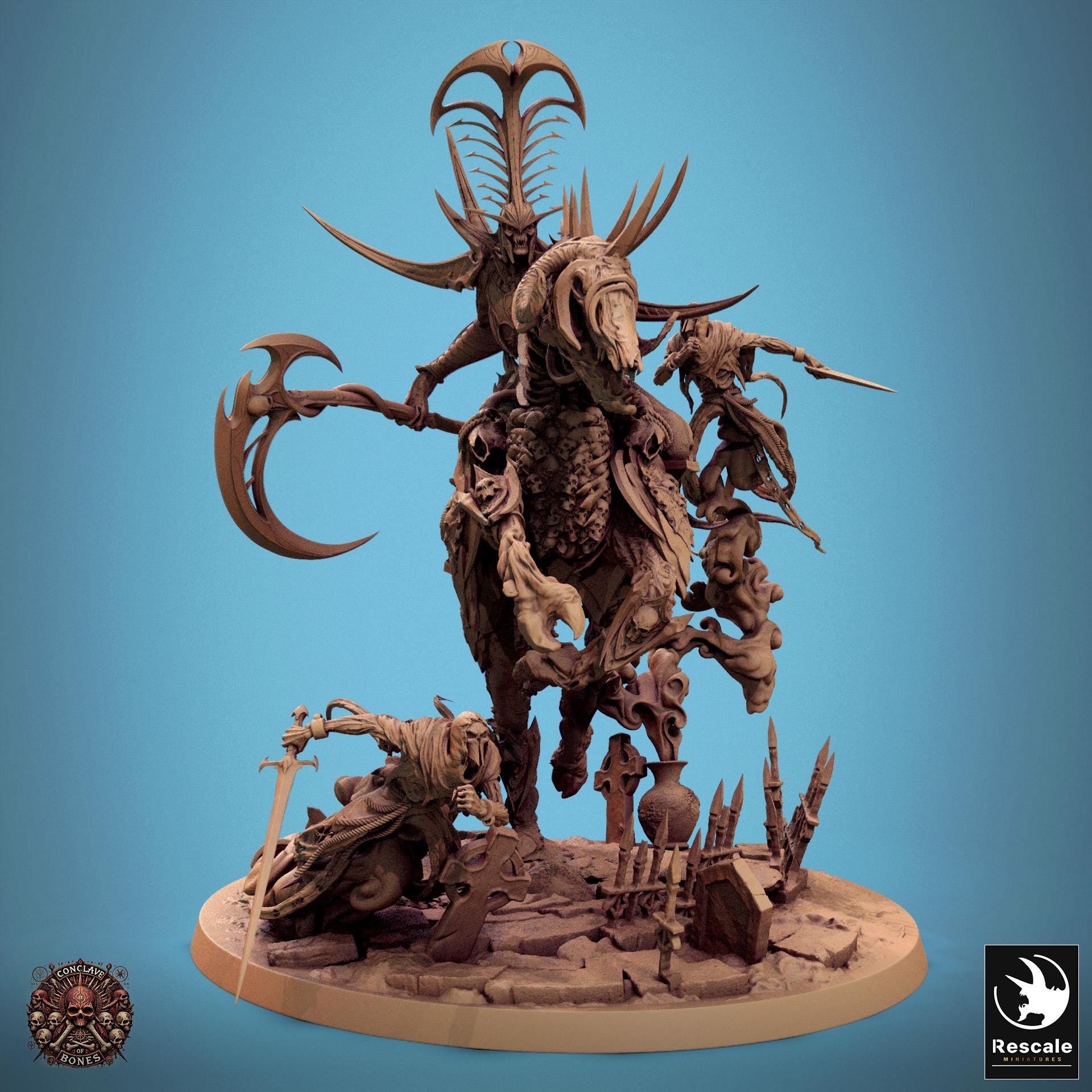 Velkaran Wraith Rider, Undead | TABLETOP SCALE | TTRPG D&D Monster Miniature | Rescale Miniatures