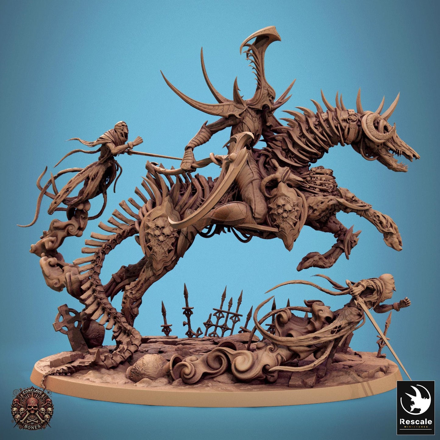 Velkaran Wraith Rider, Undead | TABLETOP SCALE | TTRPG D&D Monster Miniature | Rescale Miniatures