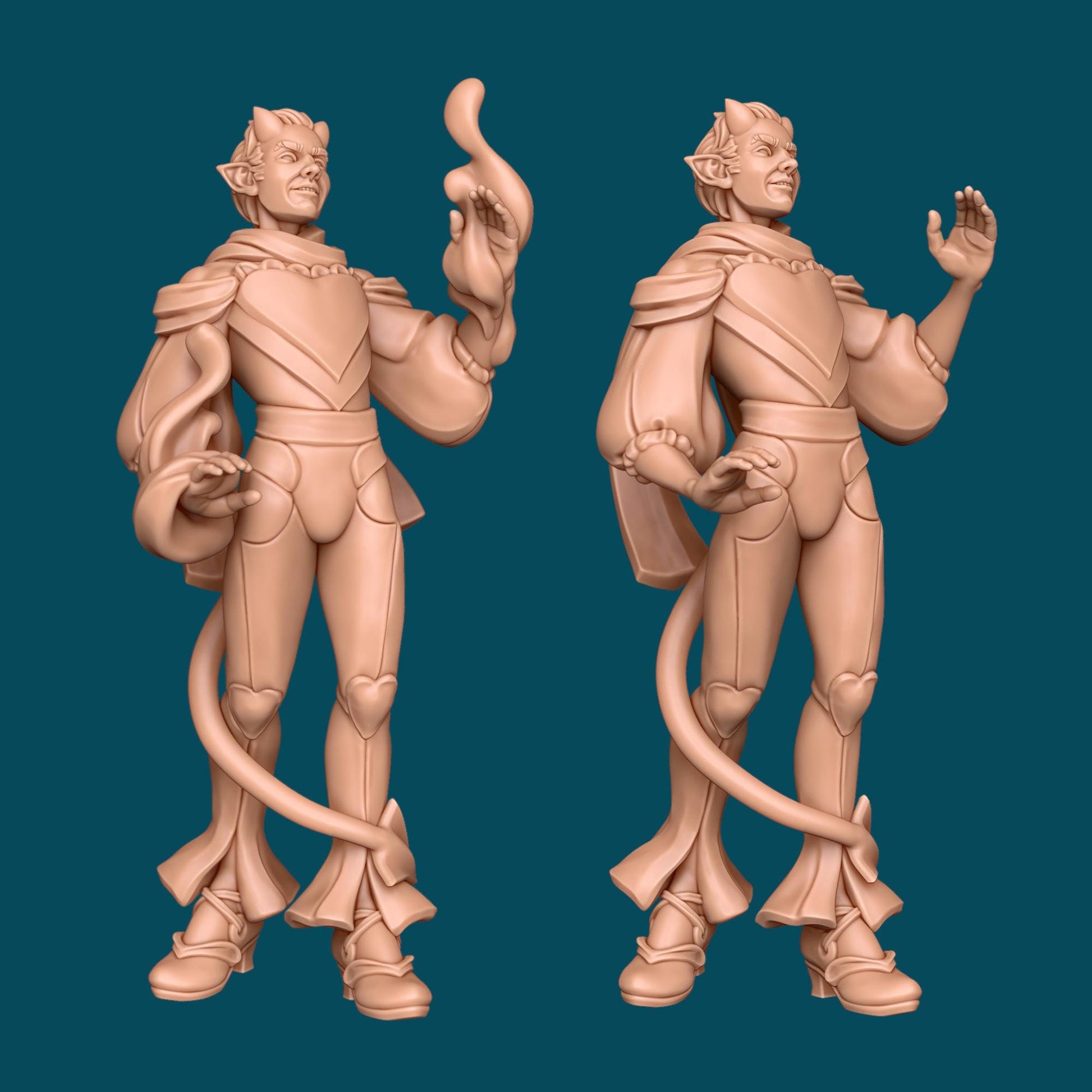 Chives, Dancing Warlock + Lami, Archfey Prince | Couple | TTRPG D&D Miniature | Awkward Penguin Minis