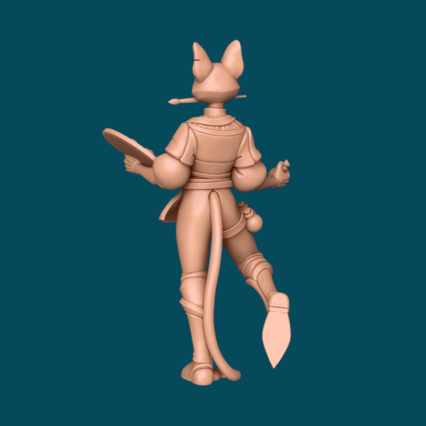 Florence a Tabaxi Painter | D&D TTRPG Miniature | Awkward Penguin Minis