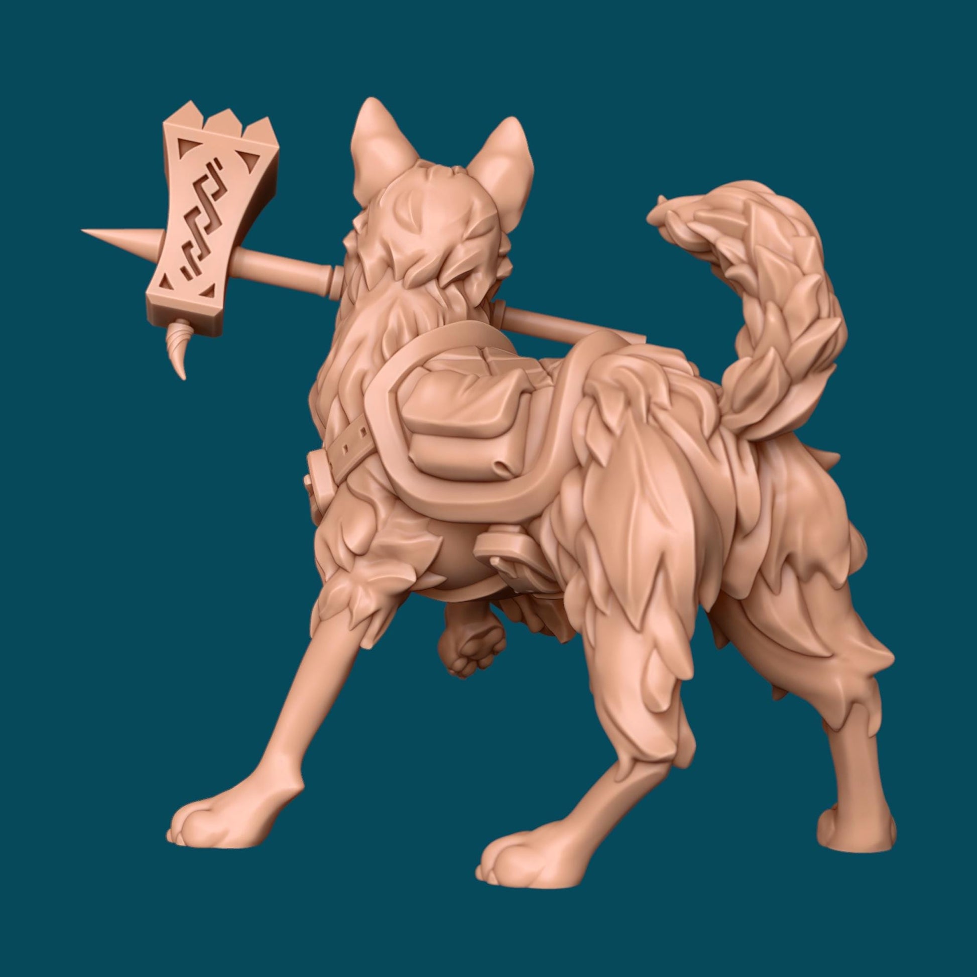 Fluffles a Very Good Protector | D&D TTRPG Miniature | Awkward Penguin Minis