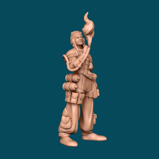 Mica a Firecracker Artificer | D&D TTRPG Miniature | Awkward Penguin Minis