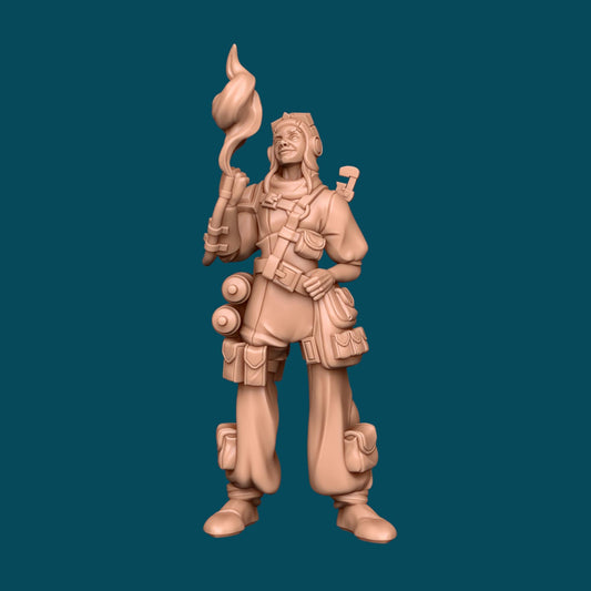 Mica a Firecracker Artificer | D&D TTRPG Miniature | Awkward Penguin Minis