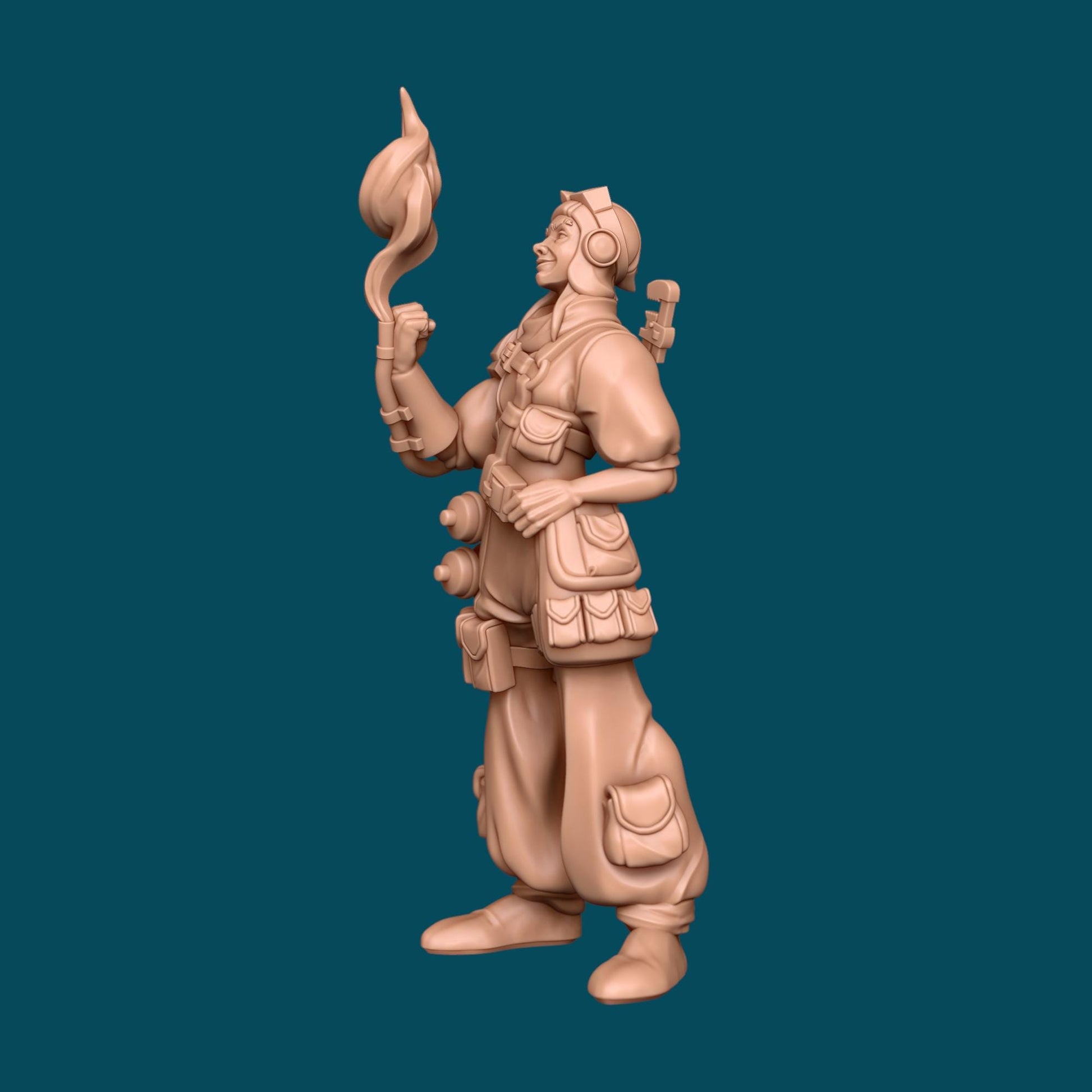 Mica a Firecracker Artificer | D&D TTRPG Miniature | Awkward Penguin Minis