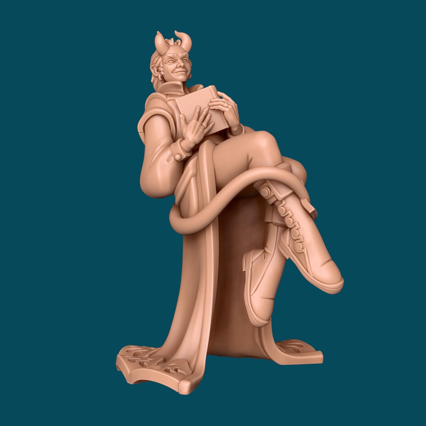 Mr. Avery a Majestic Tielfing Poet | D&D TTRPG Miniature | Awkward Penguin Minis