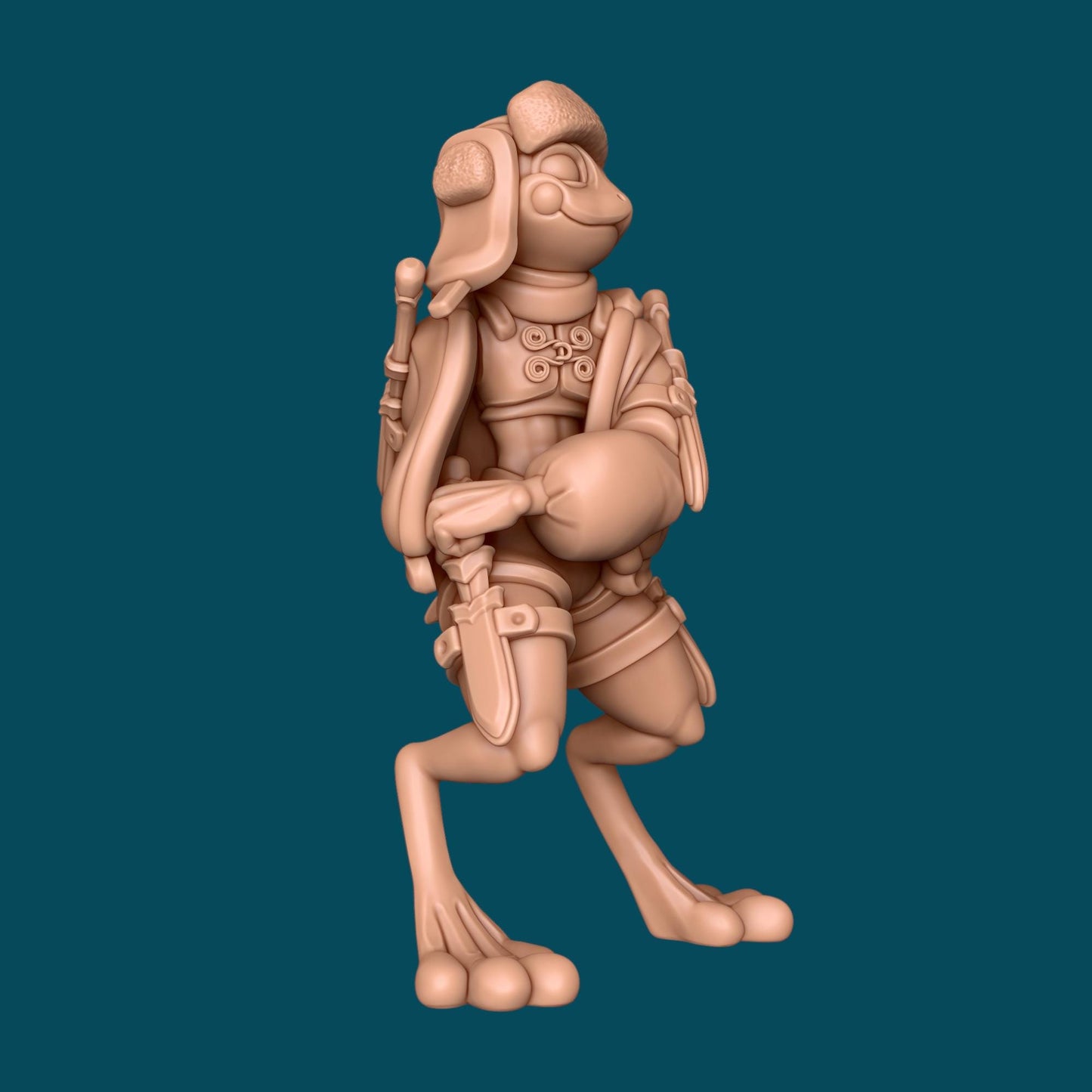 Peanut a Poison-Dagger Frogfolk | D&D TTRPG Miniature | Awkward Penguin Minis