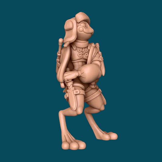 Peanut a Poison-Dagger Frogfolk | D&D TTRPG Miniature | Awkward Penguin Minis