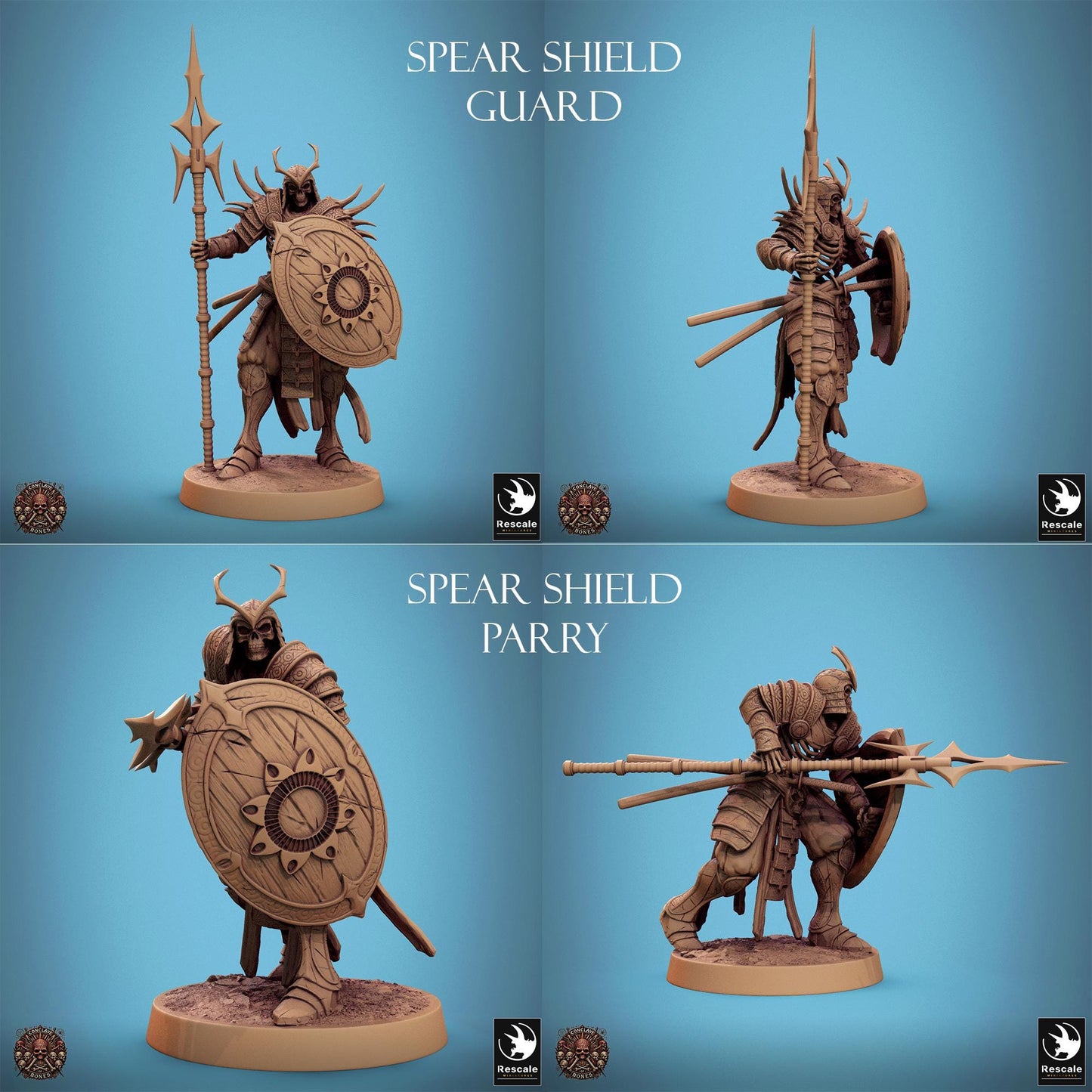 East Asian Skeletons, Conclave of Bones Undead Skeleton Warband | TABLETOP SCALE | D&D TTRPG Monster Miniature | Rescale Miniatures