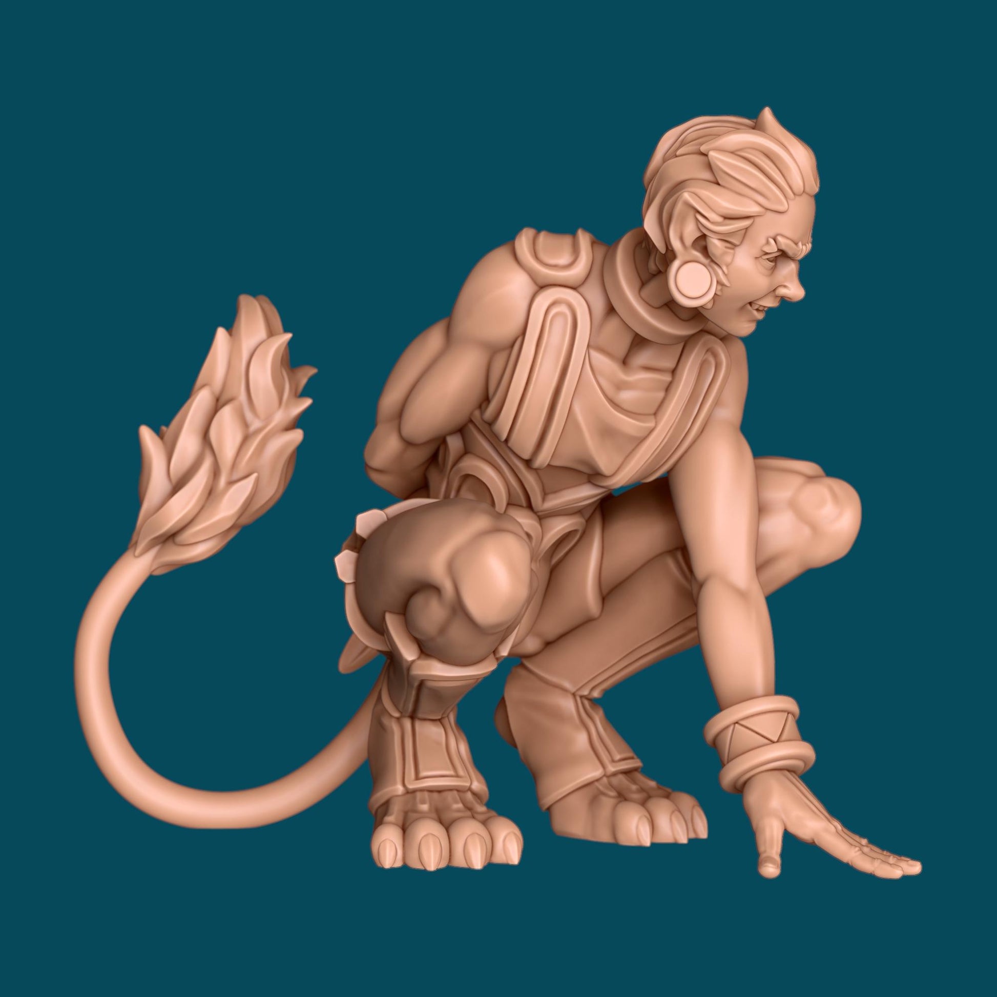 Raytar a Shifter Ranger | D&D TTRPG Miniature | Awkward Penguin Minis