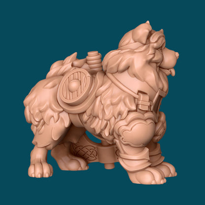 Turnip a Chow Chow Warrior | D&D TTRPG Miniature | Awkward Penguin Minis