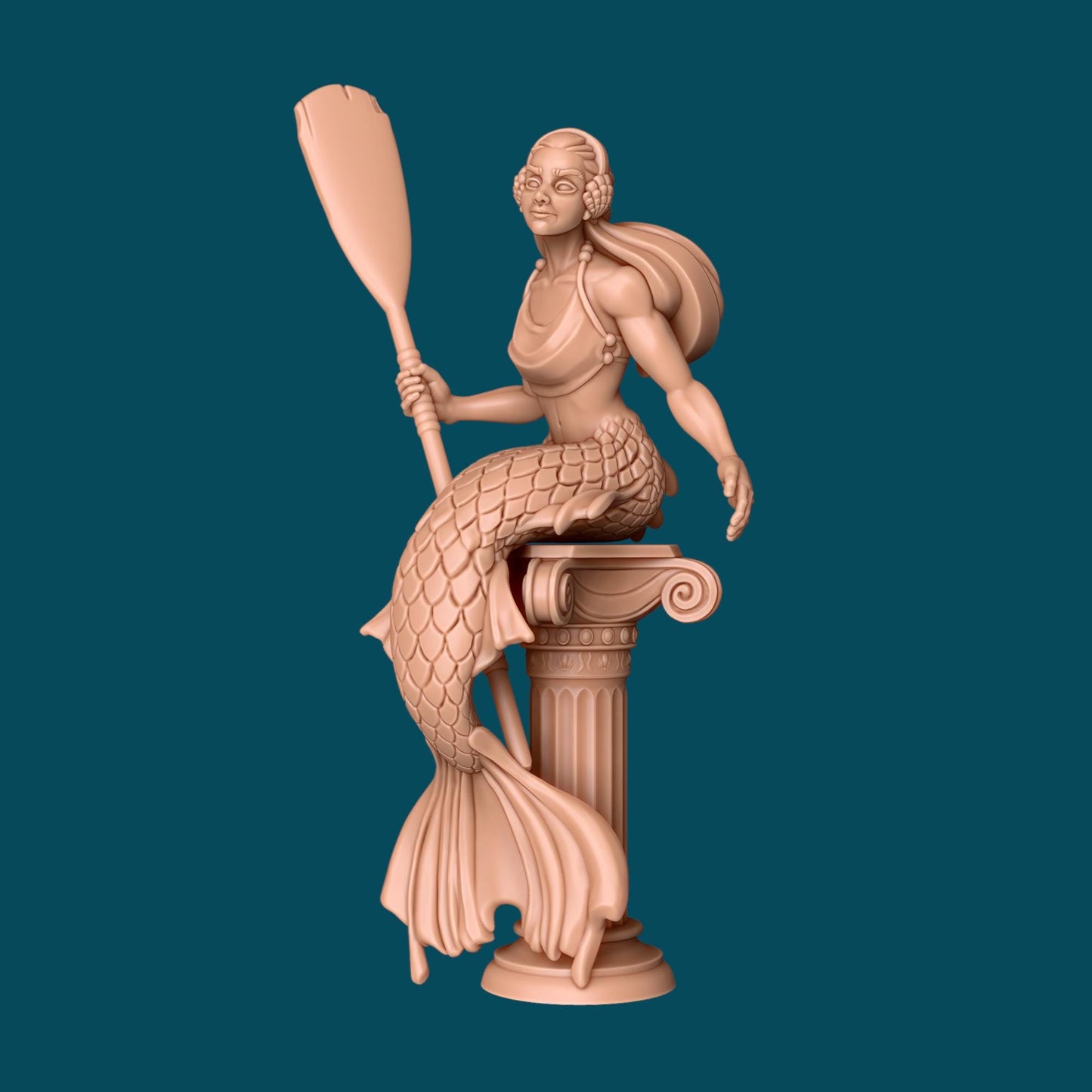 Lotty a Mermaid Guard | D&D TTRPG Miniature | Awkward Penguin Minis