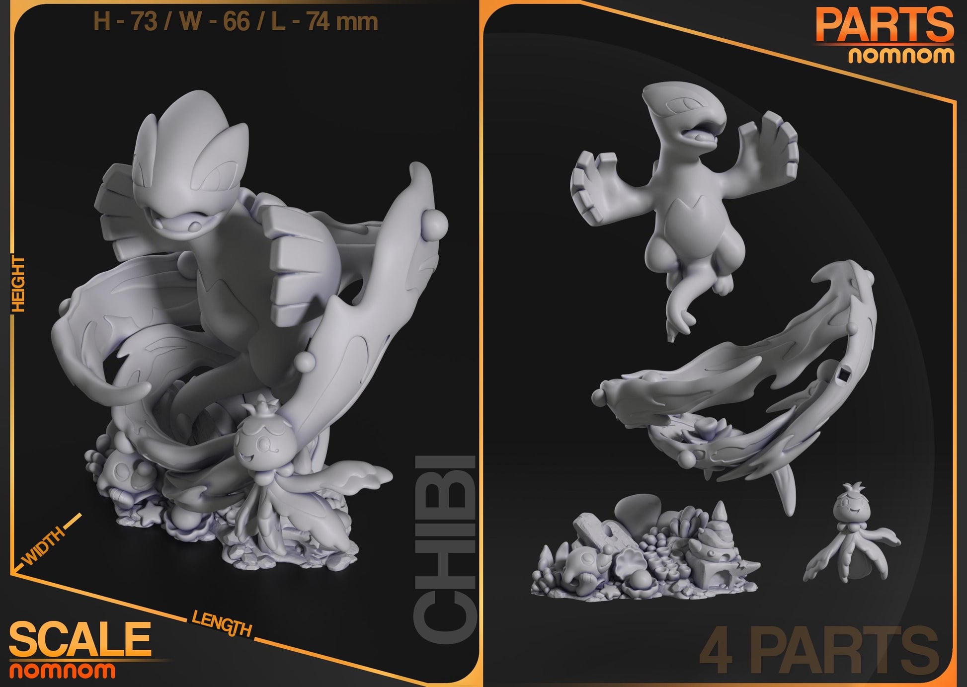 Flying Psychic Type | Resin Garage Kit Figure Game Fan Art | Nomnom Figures
