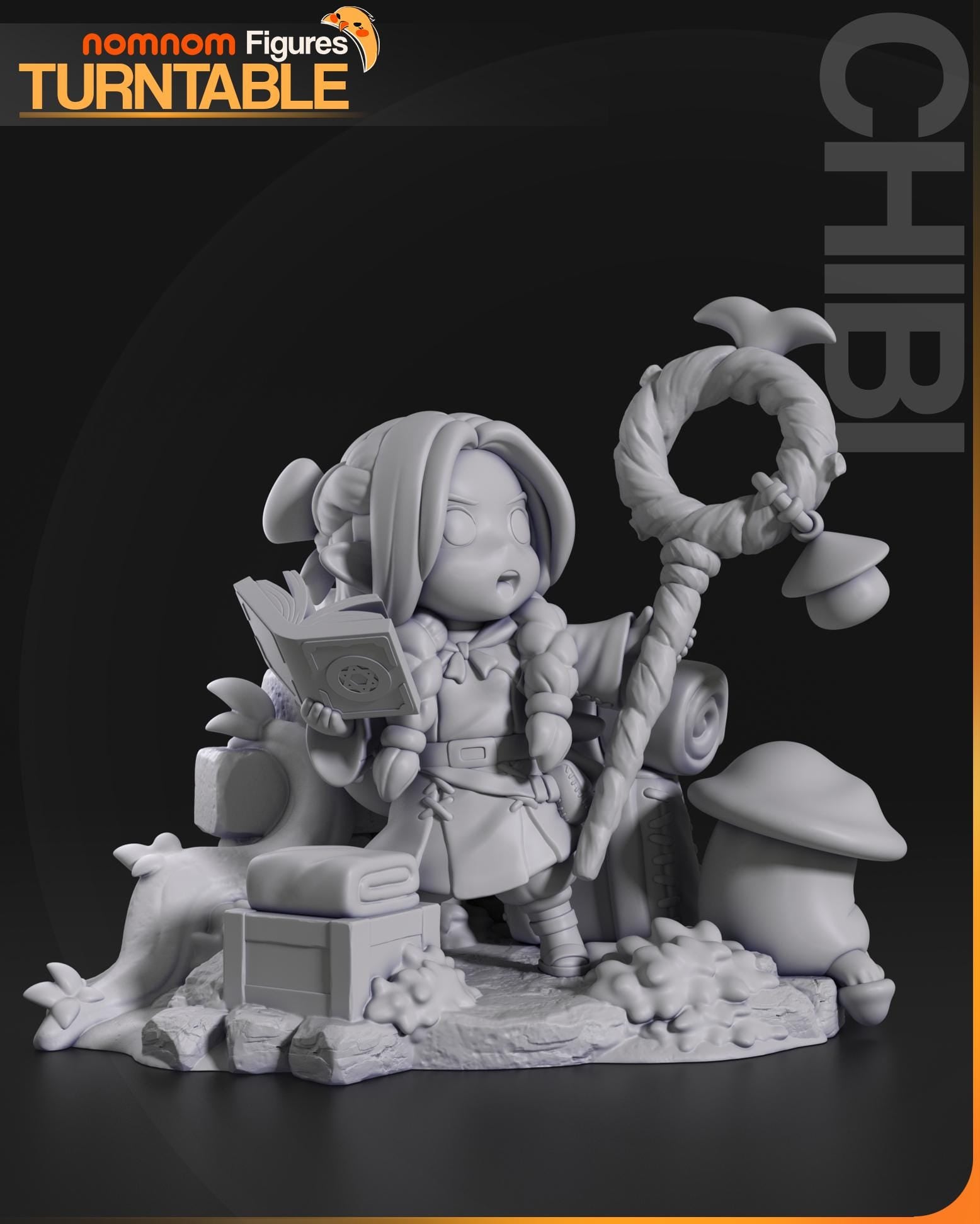Chibi Half-Elf Mage | Resin Garage Kit Figure Anime Fan Art | Nomnom Figures