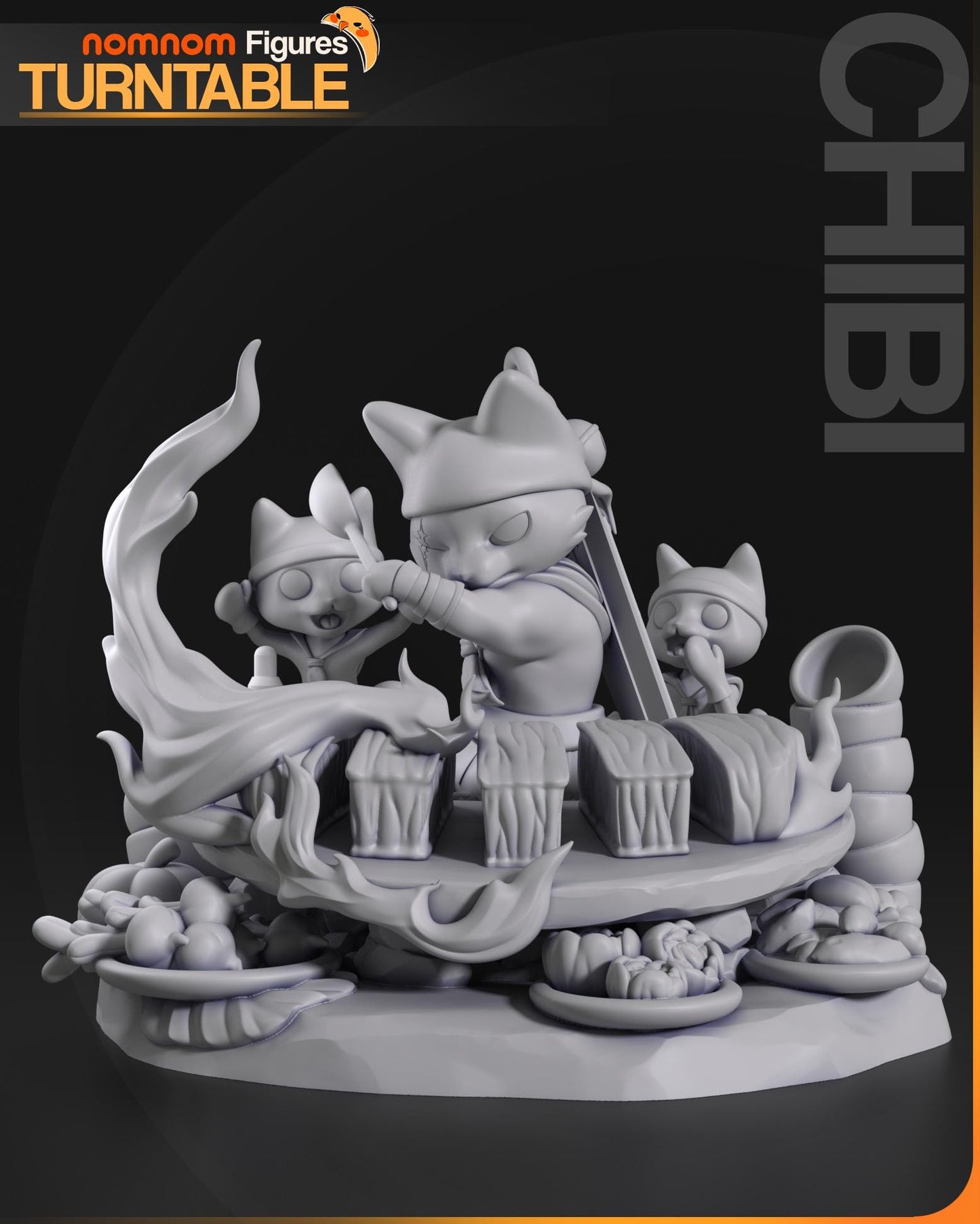 Chibi Purrfect Chef | Resin Garage Kit Figure Game Fan Art | Nomnom Figures