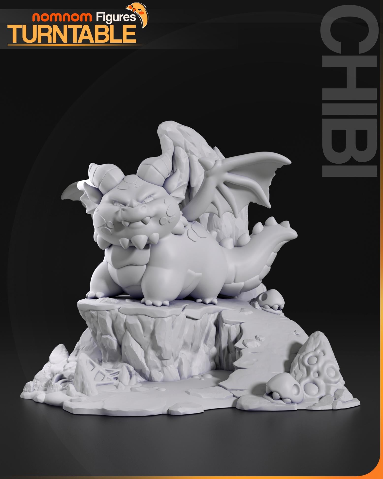 Chibi Chonky Dragon | Resin Garage Kit Figure Movie Game Fan Art | Nomnom Figures