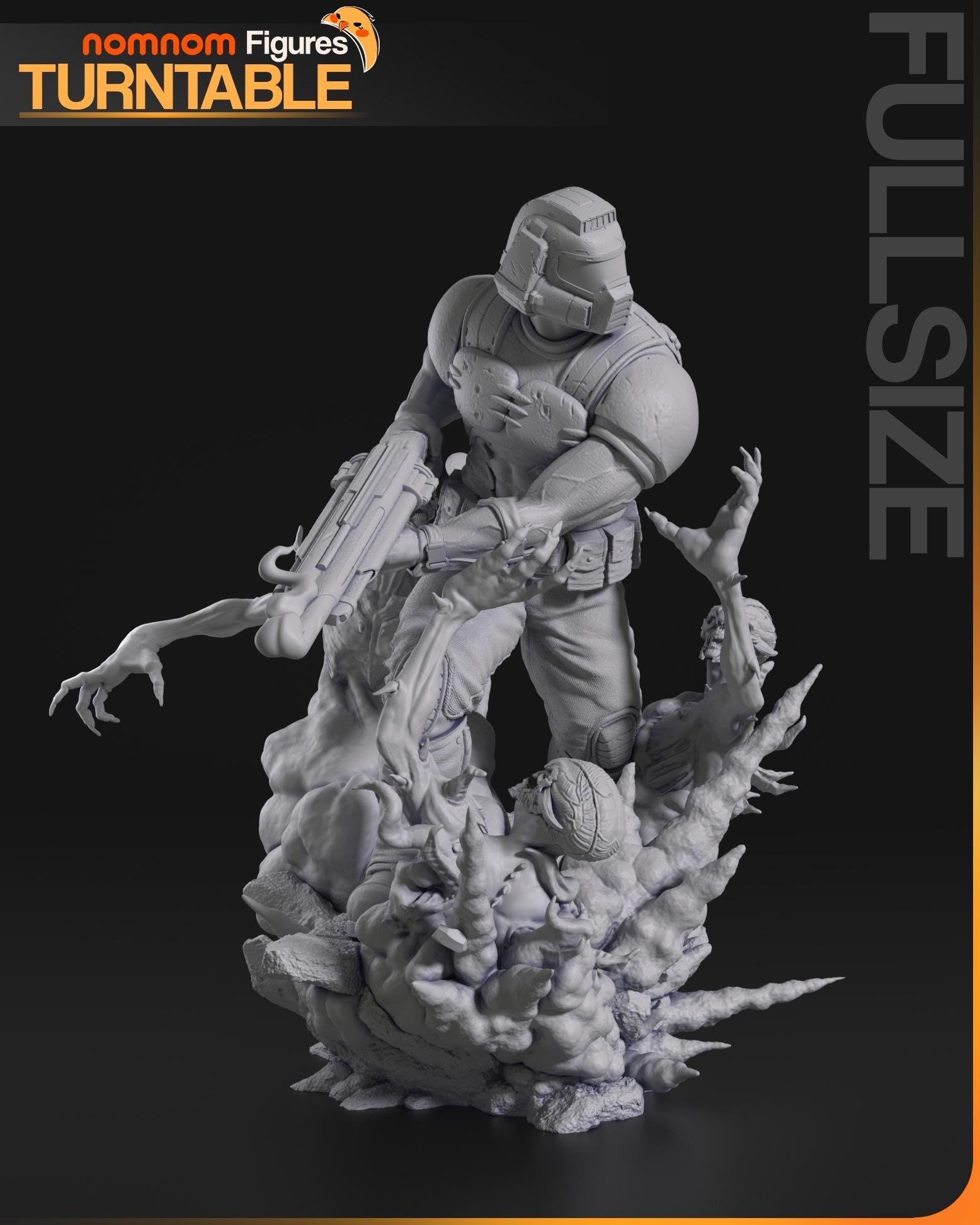 Demon Hunting Marine | Resin Garage Kit Figure Game Fan Art | Nomnom Figures