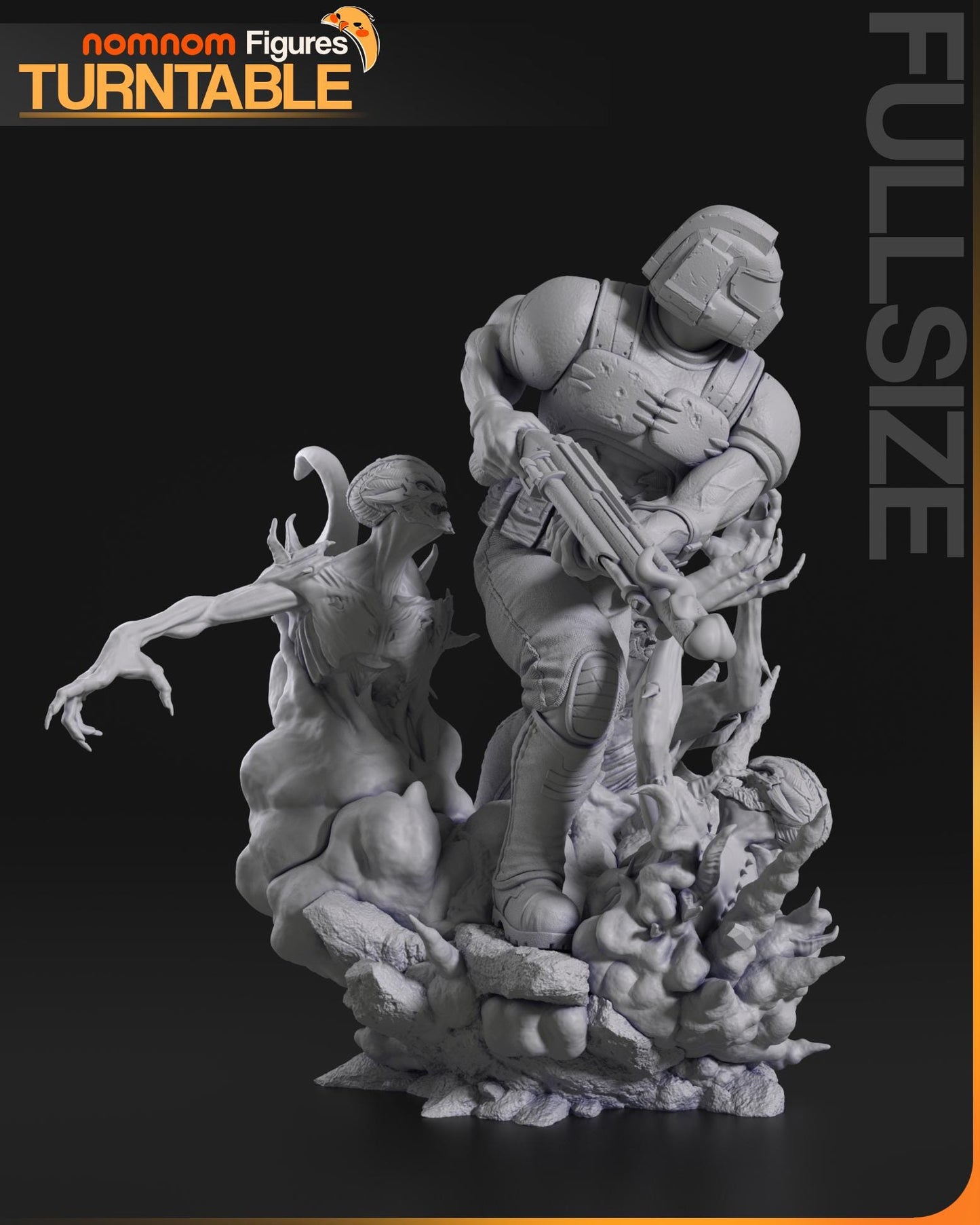 Demon Hunting Marine | Resin Garage Kit Figure Game Fan Art | Nomnom Figures