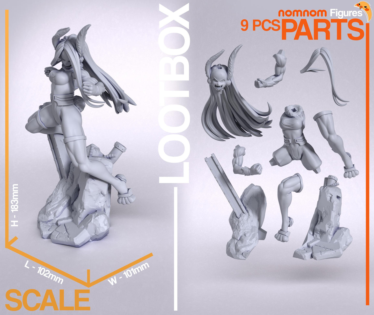 Bunny Hero | Resin Garage Kit Figure Anime Manga Fan Art | Nomnom Figures