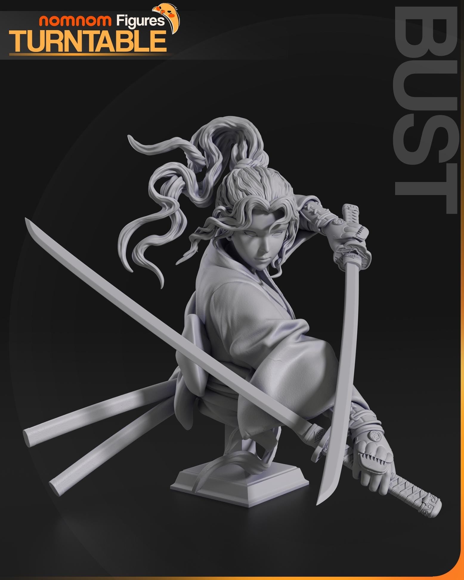 Neko Warrior Bust | Resin Garage Kit Figure Original Bust | Nomnom Figures