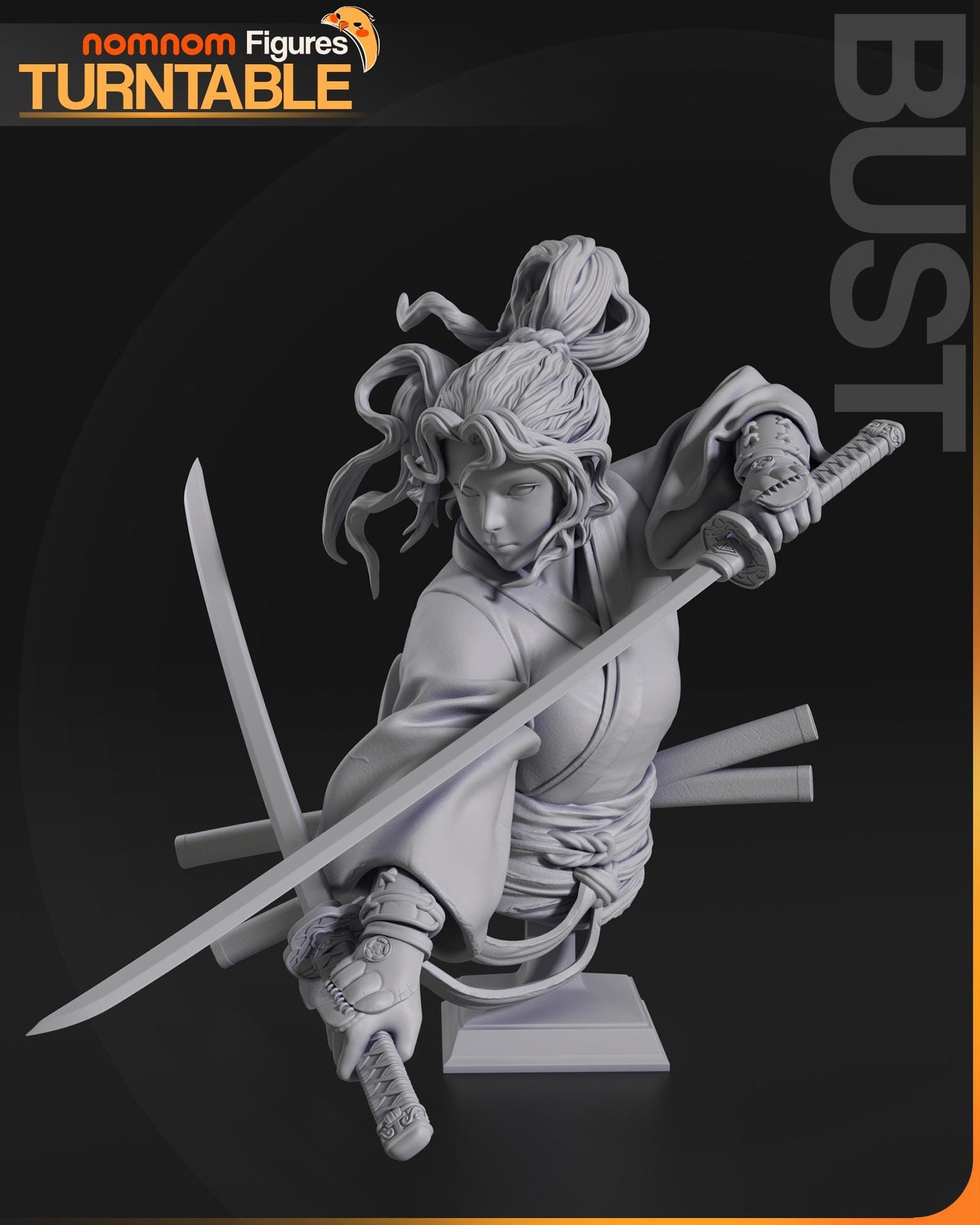 Neko Warrior Bust | Resin Garage Kit Figure Original Bust | Nomnom Figures