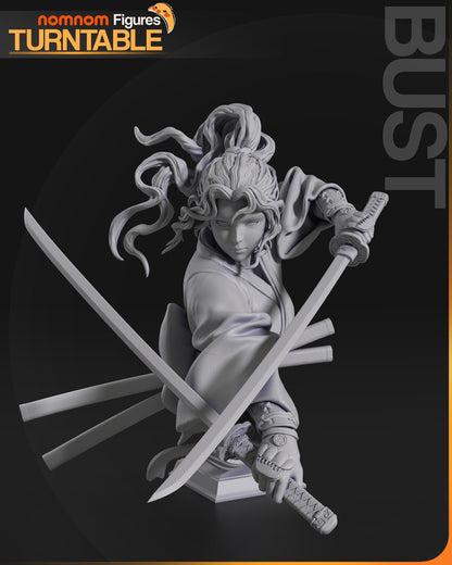 Neko Warrior Bust | Resin Garage Kit Figure Original Bust | Nomnom Figures