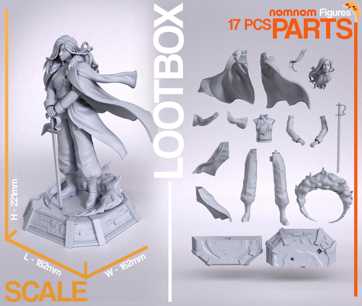 Fierce Major General | Resin Garage Kit Figure Anime Manga Fan Art | Nomnom Figures