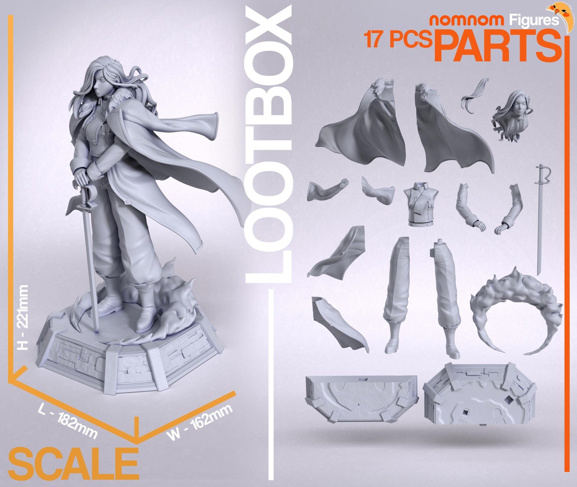 Fierce Major General | Resin Garage Kit Figure Anime Manga Fan Art | Nomnom Figures