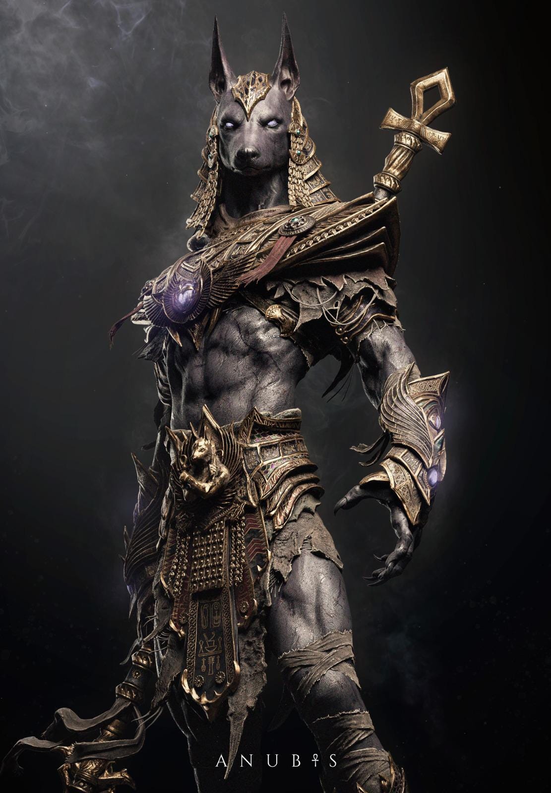 1:12 Egyptian God of Funerary Rites, Anubis | Resin Garage Kit Sculpture Anime Video Game Fan Art Statue | CA 3D Studios