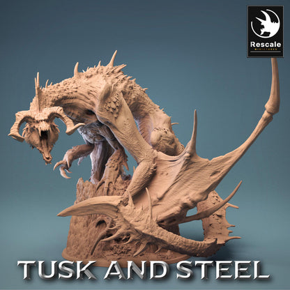 Black Chromatic Dragon, Legendary Monster | TABLETOP SCALE | D&D TTRPG Dragon Miniature | Rescale Miniatures