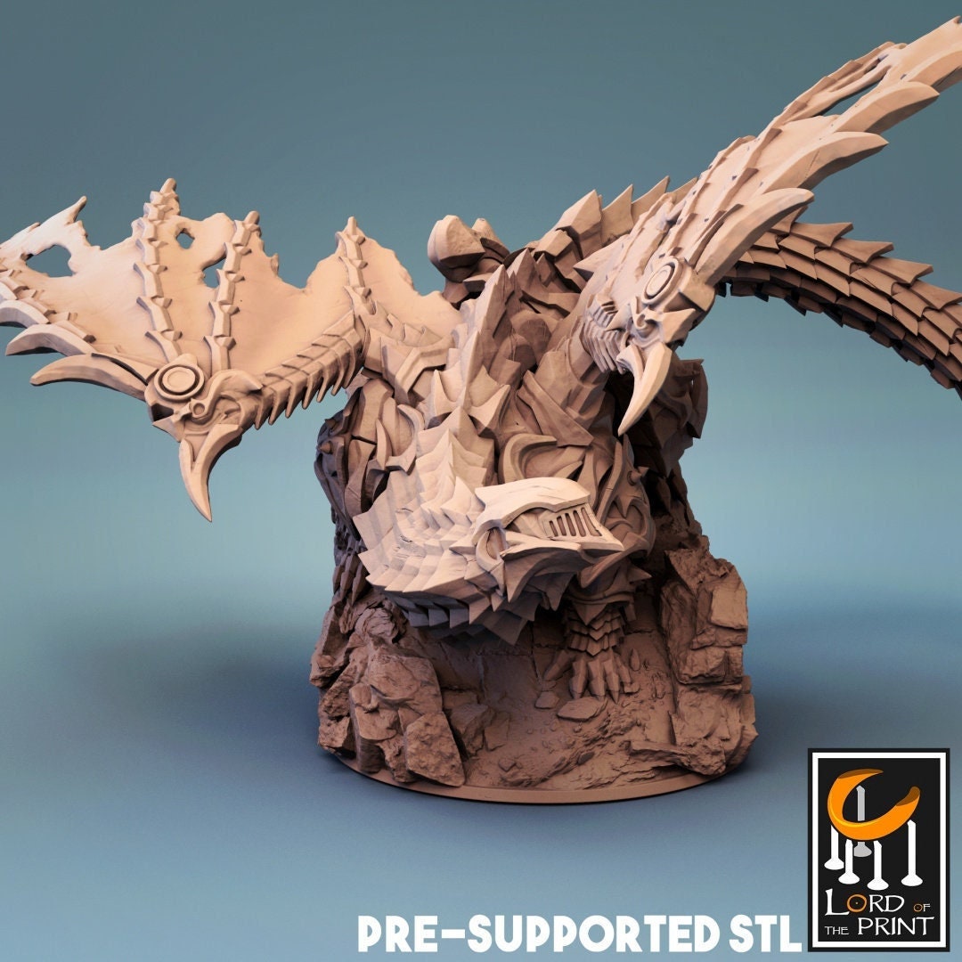 Armored Dragon, Chardalyn Dragon | TABLETOP SCALE | TTRPG Dragon Miniature | Rescale Miniatures