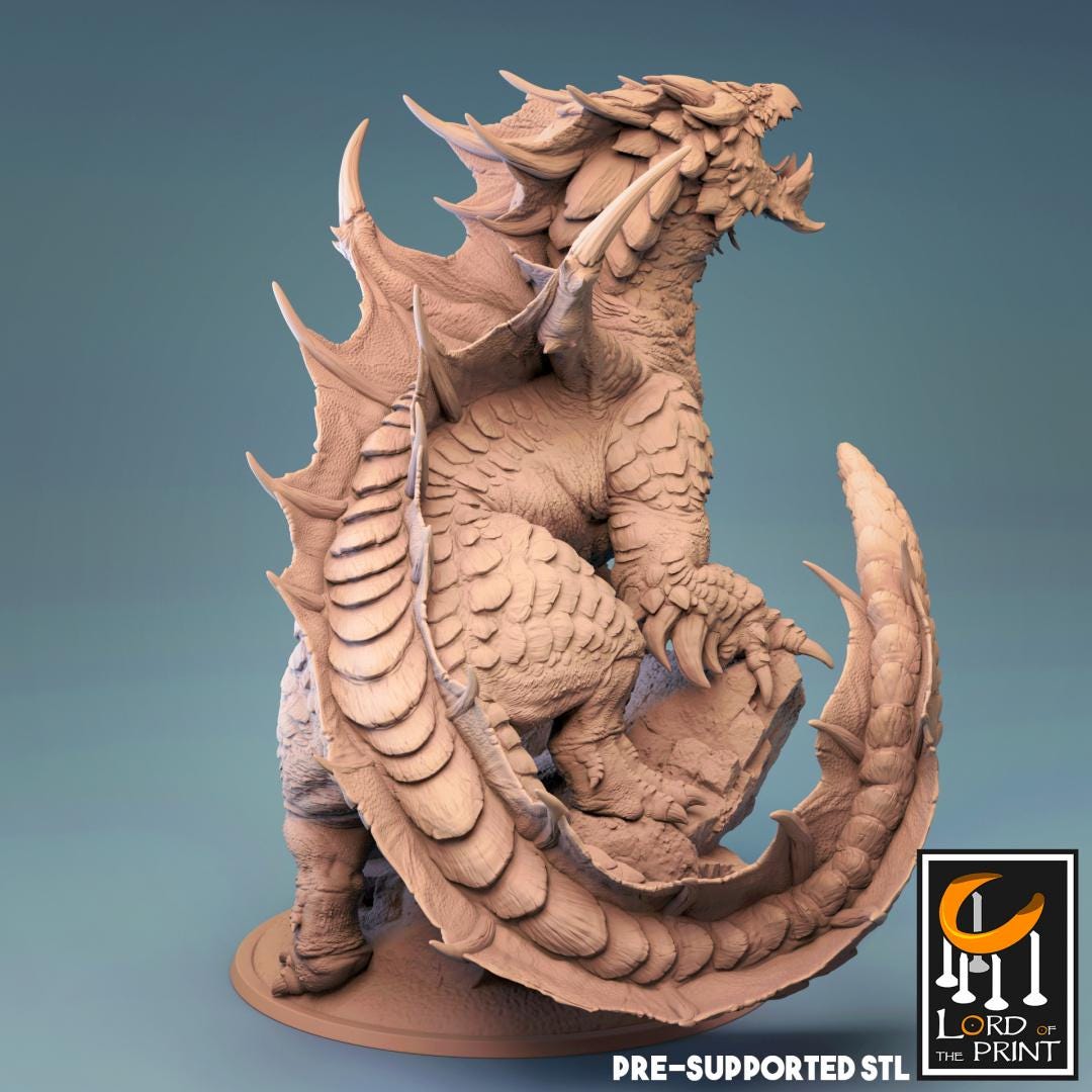 Brown Dragon, Monster | TABLETOP SCALE | D&D TTRPG Dragon Miniature | Rescale Miniatures
