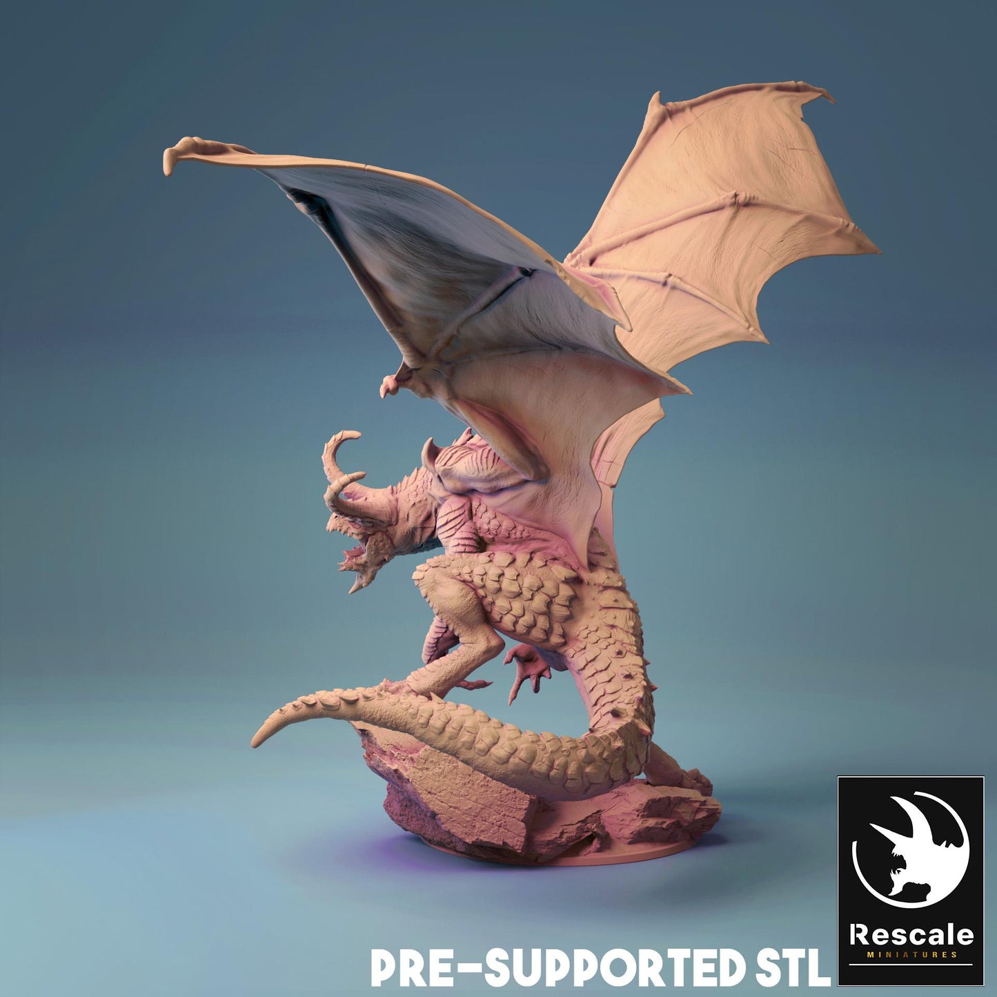 Fafnir Dragon, Mounted Monster | TABLETOP SCALE | D&D TTRPG Dragon Miniature | Rescale Miniatures