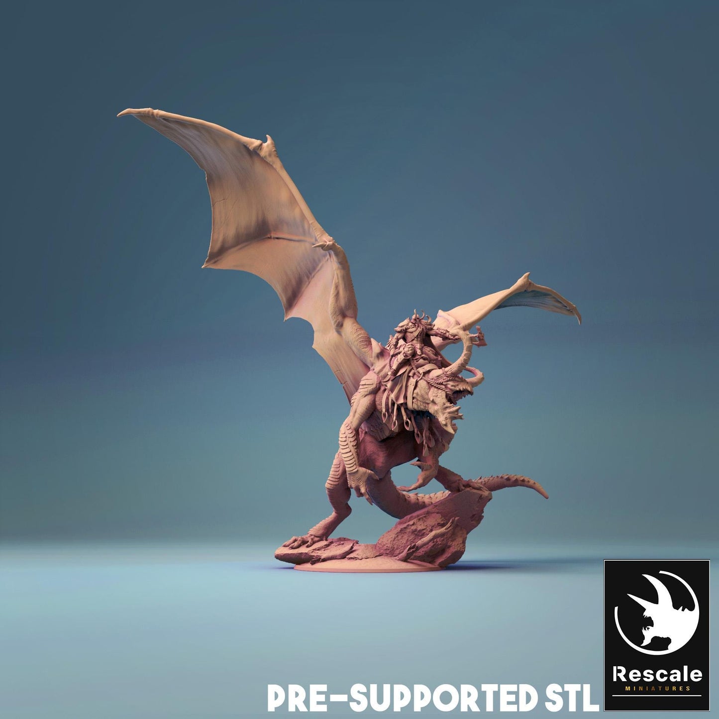 Fafnir Dragon, Mounted Monster | TABLETOP SCALE | D&D TTRPG Dragon Miniature | Rescale Miniatures
