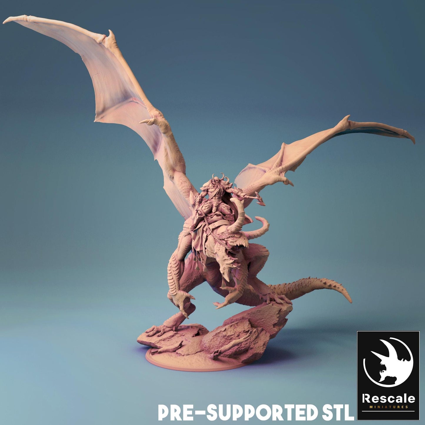 Fafnir Dragon, Mounted Monster | TABLETOP SCALE | D&D TTRPG Dragon Miniature | Rescale Miniatures