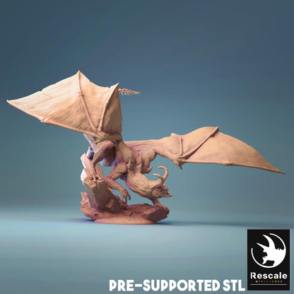 Fafnir Dragon, Crawling | TABLETOP SCALE | TTRPG Dragon Miniature | Rescale Miniatures