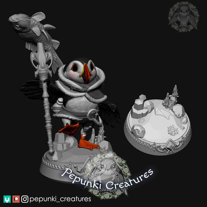 Puffin Hunter | Tabletop or Display Scale | D&D Humblewood TTRPG Miniature | Pepunki Creatures