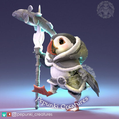 Puffin Hunter | Tabletop or Display Scale | D&D Humblewood TTRPG Miniature | Pepunki Creatures