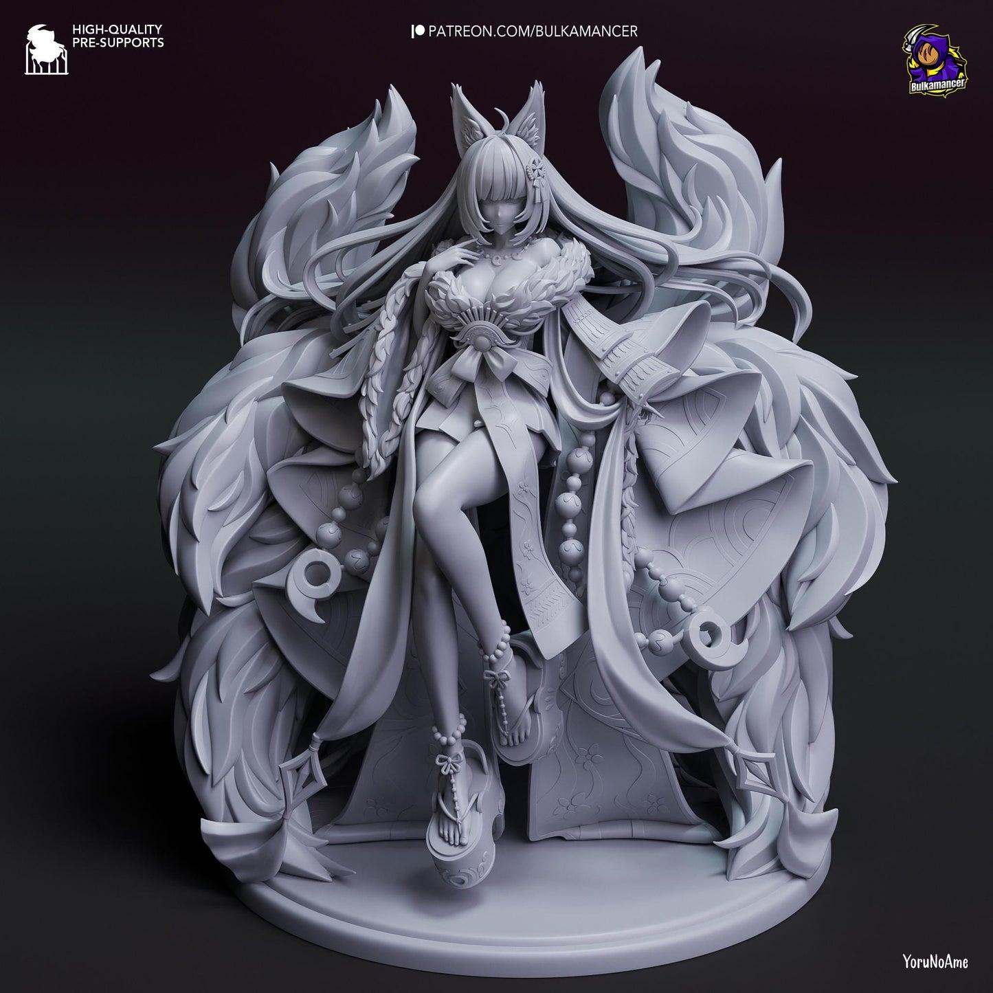 Aloof Kitsune | Resin Garage Kit Sculpture Anime Video Game Fan Art Statue | Bulkamancer Sculpts