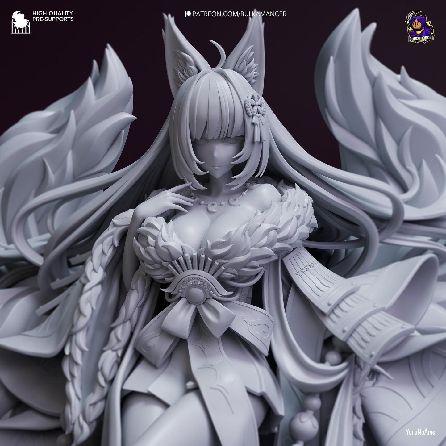 Aloof Kitsune | Resin Garage Kit Sculpture Anime Video Game Fan Art Statue | Bulkamancer Sculpts