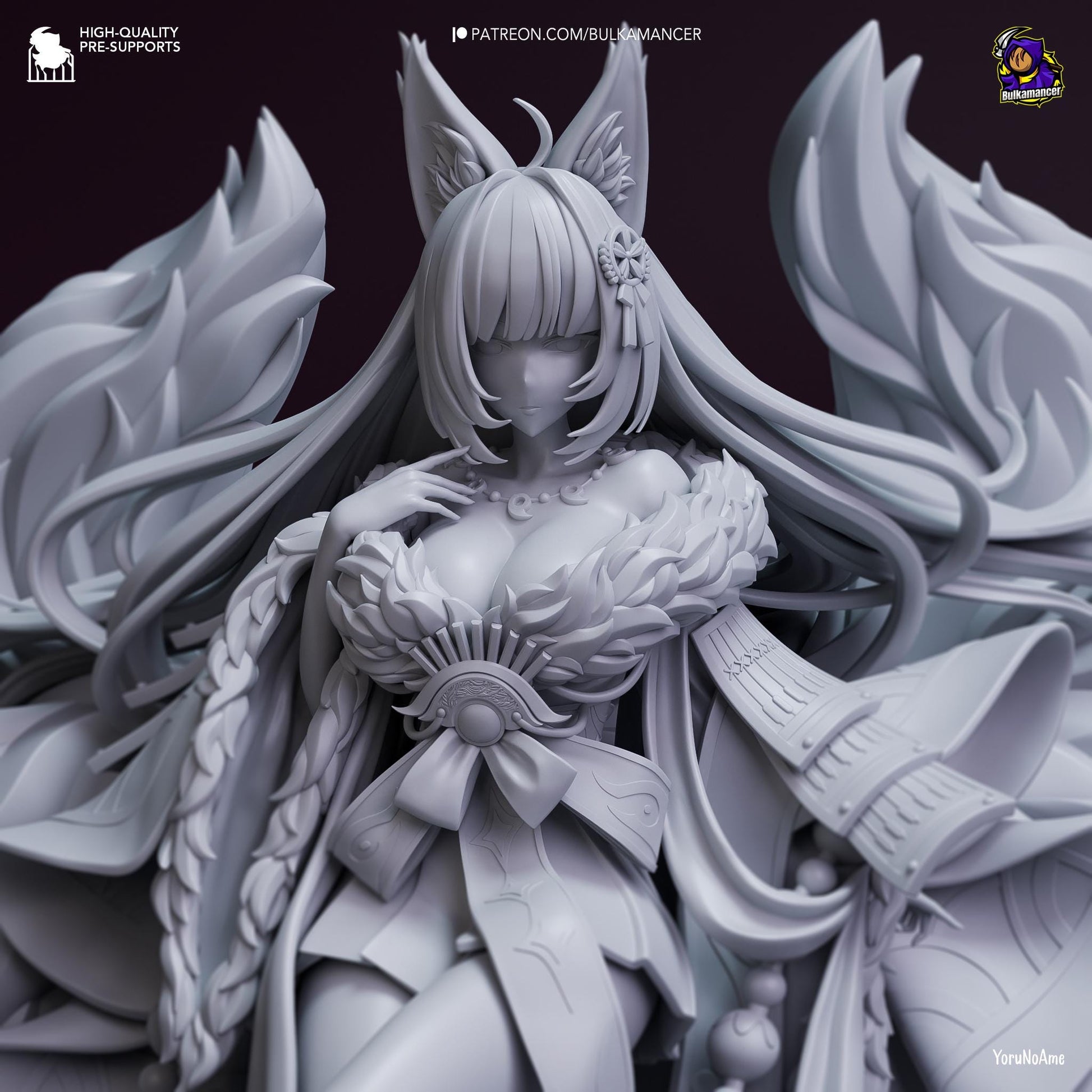 Aloof Kitsune | Resin Garage Kit Sculpture Anime Video Game Fan Art Statue | Bulkamancer Sculpts
