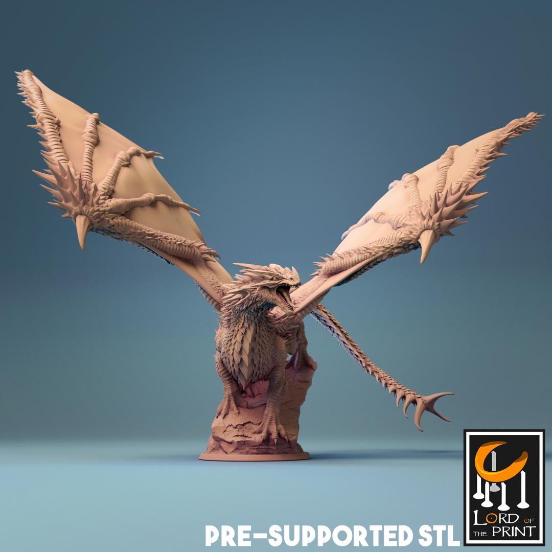 Red Dragon, Chromatic Monster | TABLETOP SCALE | D&D TTRPG Dragon Miniature | Rescale Miniatures
