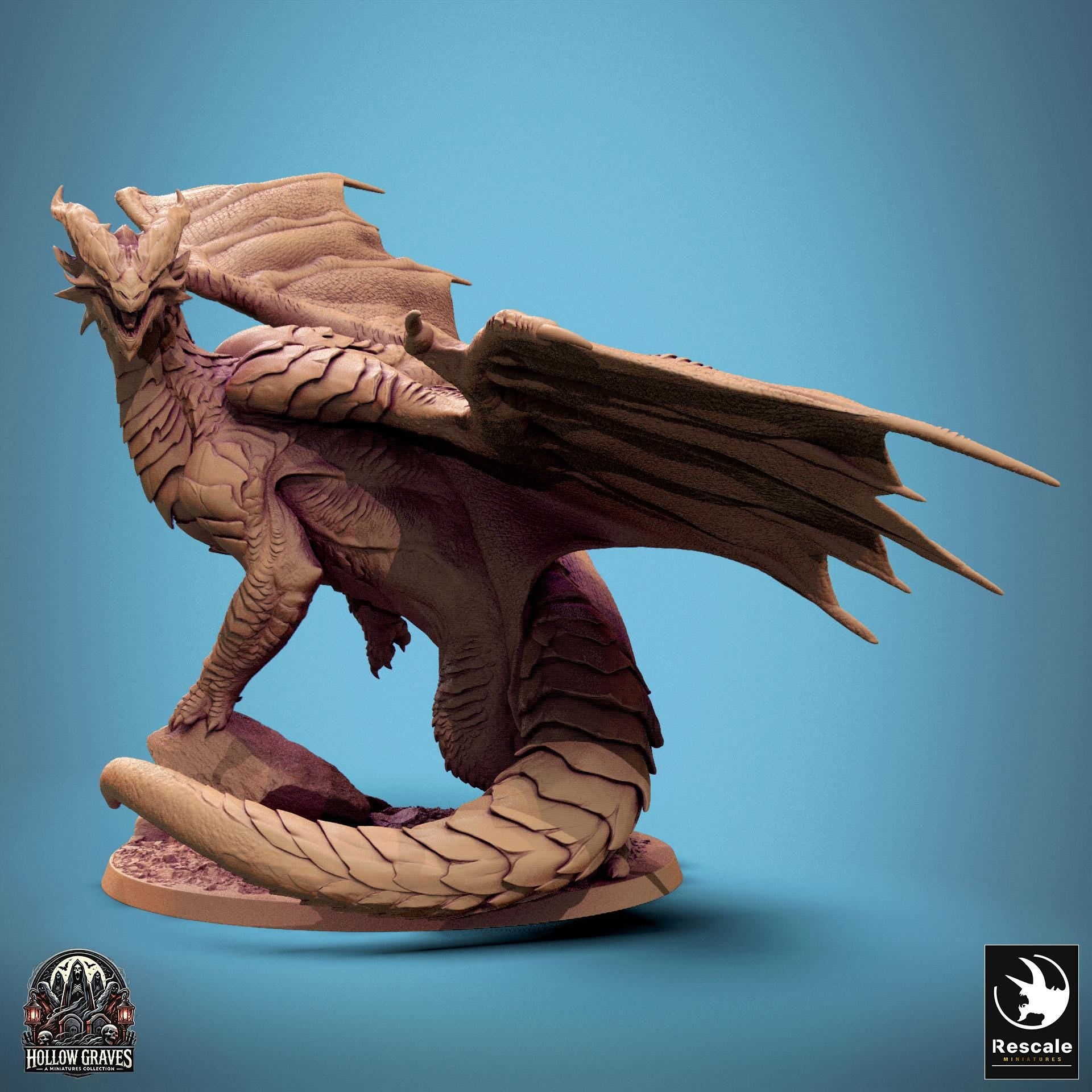 Copper Dragon, Legendary Metallic Monster | TABLETOP SCALE | D&D TTRPG Dragon Miniature | Rescale Miniatures