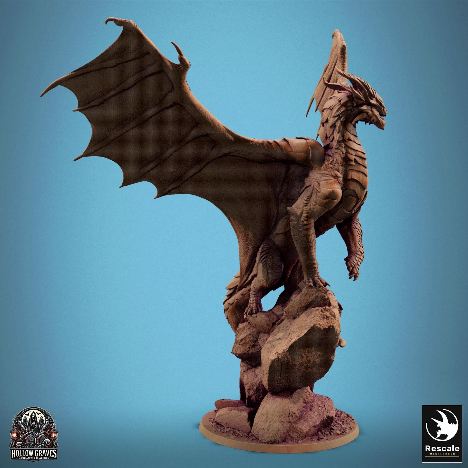 Copper Dragon, Legendary Metallic Monster | TABLETOP SCALE | D&D TTRPG Dragon Miniature | Rescale Miniatures