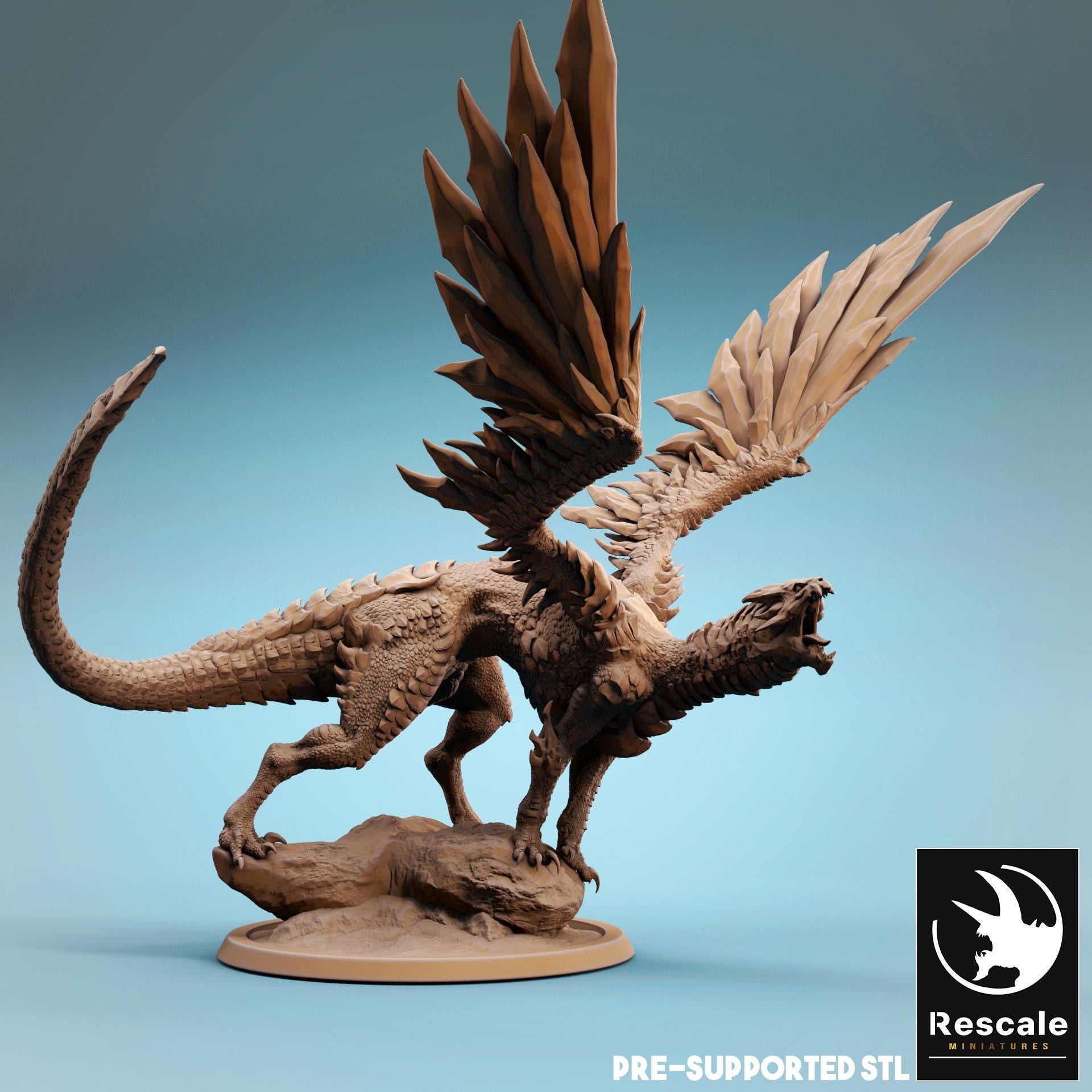 Steel Dragon, Metallic Monster | TABLETOP SCALE | D&D TTRPG Dragon Miniature | Rescale Miniatures